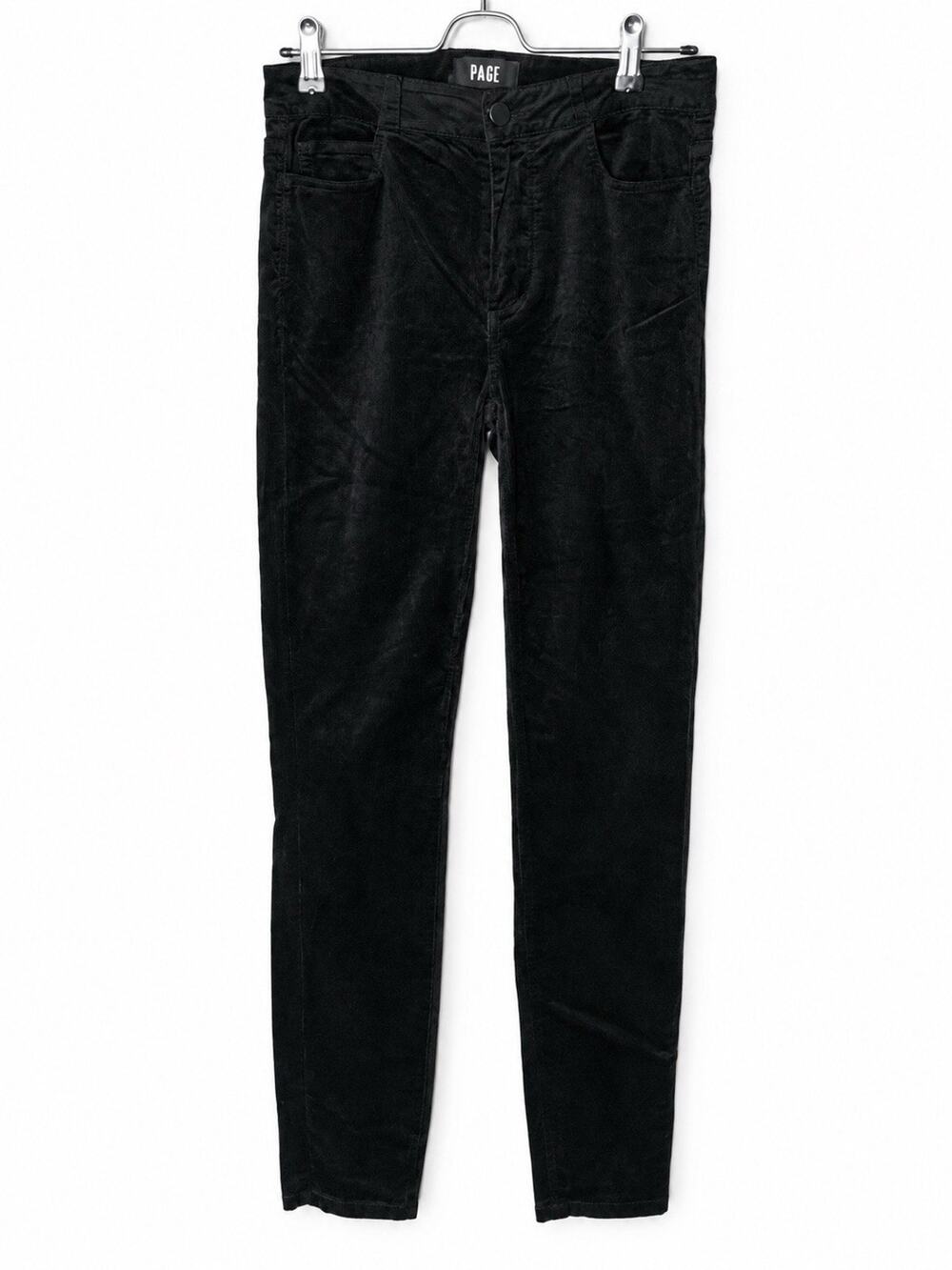 PAIGE Hoxton Ultra Skinny Velvet Corduroy Pants Black Size 29 Luxe